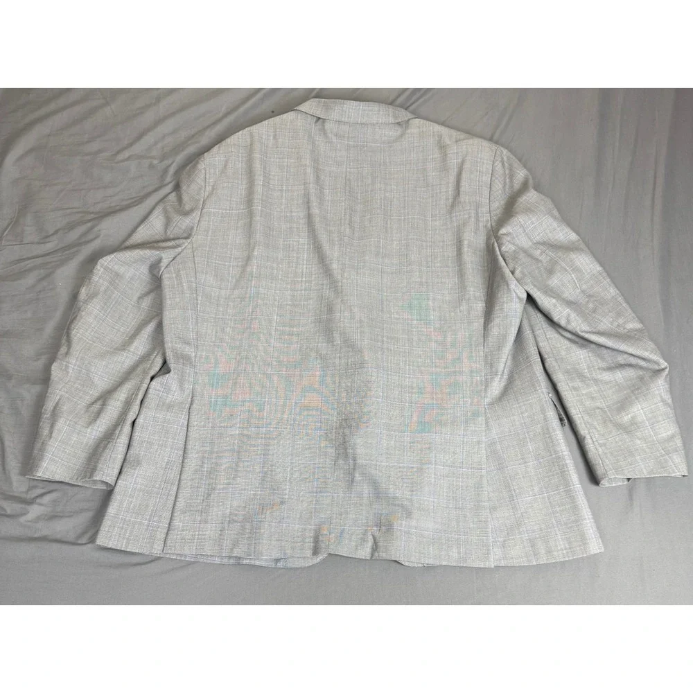 Peter Millar Grey Glen Plaid Virgin Wool Sport Coat Blazer 50R Made in Portugal